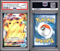 Pikachu VMAX Full Art Promo SWSH062 PSA 10 Gem Mint German Pokemon Celebrations - Image 1