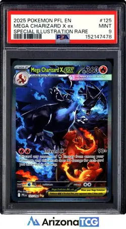 Pokemon 2025 Mega Charizard X ex 125/094 SIR Phantasmal Flames PSA 9 - Image 1