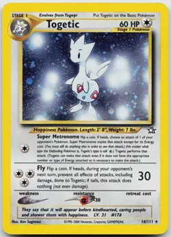 Togetic 16/111 Holo Rare Neo Genesis Pokemon Unlimited Holo Damaged - Image 1