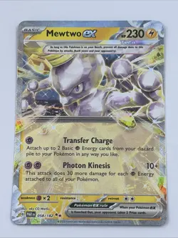 Mewtwo EX 058/182 Pokemon TCG: Scarlet & Violet - Paradox Rift Double Rare SV04 - Image 1