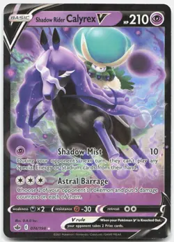 Shadow Rider Calyrex V 074/198 Holo V Rare Chilling Reign Pokemon Holo Near Mint - Image 1