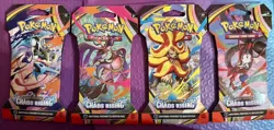 Pokemon TCG: Chaos Rising Sleeved Booster Pack Art Set Factory Sealed (4) Packs - Image 1