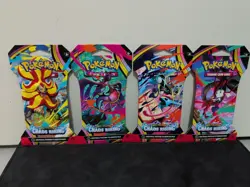 Pokemon TCG: Chaos Rising Sleeved Booster Pack Art Set (4 Total Booster Packs) - Image 1