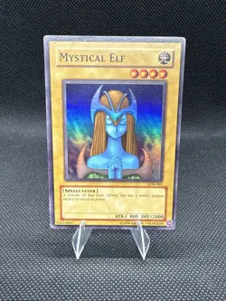 Yugioh Mystical Elf LOB-062 Super Rare Unlimited Edition Light Play Original - Image 1