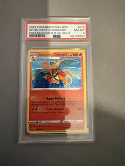 Pokemon TCG Special Delivery Charizard Promo Card SWSH075 Holo PSA 8 NM-MT - Image 1