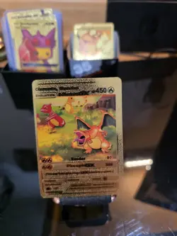 Charmander Charmeleon & Charizard GX Evolution Gold Foil FanArt Pokemon Card - Image 4