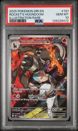 Pokemon TCG Destined Rivals Team Rockets Houndoom Card 191/182 IR - Image 1