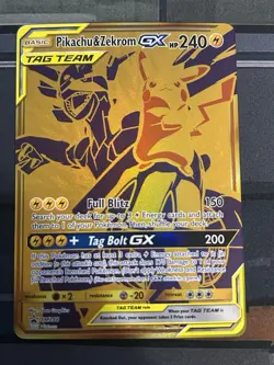 Pokemon Pikachu & Zekrom GX SM248 Promo Full Art Holo Card NM/M Condition - Image 1