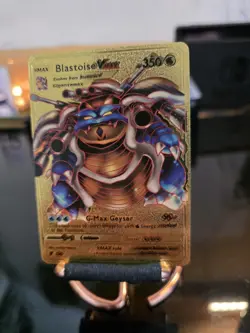 Blastoise VMAX Gold Foil Textured Display Card NM/M Condition - Image 2