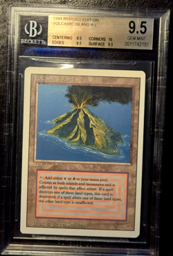 Volcanic Island BGS 9.5 GEM MINT - Quad 9.5 + 10 sub - Revised 3rd Edition MTG - - Image 1
