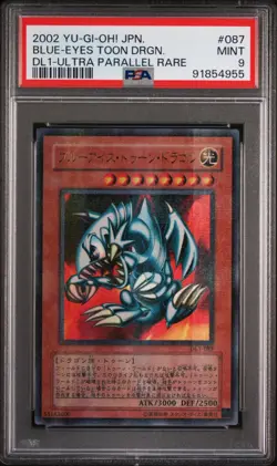 PSA 9 Yugioh #DL1-087 Blue-Eyes Toon Dragon Ultra Parallel Rare Japanese 2002 - Image 1