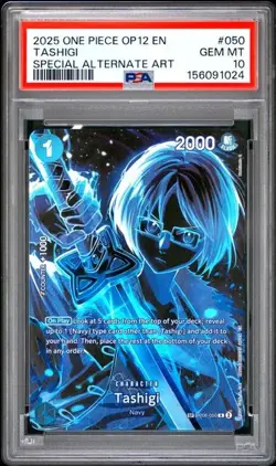 2025 ONE PIECE OP12 LEGACY OF THE MASTER OP06-050 TASHIGI SP ALT ART PSA 10 - Image 1