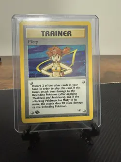 Pokemon TCG Misty 1st Edition Holo Rare Trainer Gym Heroes 18/132 2000 NM/LP - Image 1