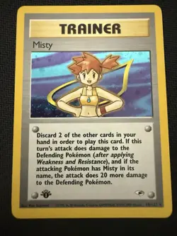 Pokemon TCG Misty 1st Edition Holo Rare Trainer Gym Heroes 18/132 2000 NM/LP - Image 2