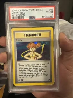 1st Edition Gym Heroes Misty Holo 18/132 - Image 4