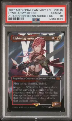 2025 MTG FINAL FANTASY SURGE FOIL #0545 LIGHTNING, ARMY OF ONE PSA 10 - Image 1