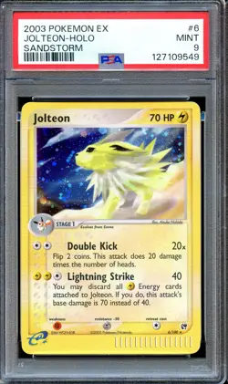 PSA 9 Jolteon 6/100 EX Sandstorm Pokemon Card Holo MINT - Image 1