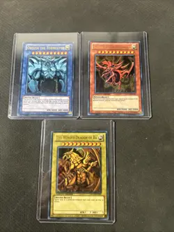 Yu-Gi-Oh! TCG Set of Egyptian God Cards (Obelisk, Ra, Slifer) Legendary... - Image 1