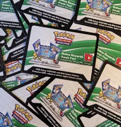Online Code Cards 50x Random Pokemon TCG Online Codes Vintage-modern Texted Ship - Image 1