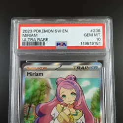 PSA 10 Miriam 238/198 Pokemon Scarlet Violet Trainer Holo Graded Card - Image 2