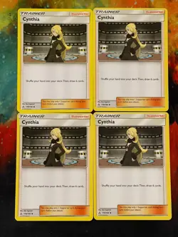 POKEMON 4x CYNTHIA #119/156 UNCOMMON ULTRA PRISM NM CARDS PLAYSET - Image 1