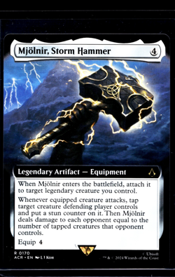 MTG Magic the Gathering Assassin's Creed Ext Art #170 Mjolnir Storm Hammer Thor - Image 1