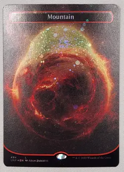 MTG Magic [x1] Mountain [x1] ORBITAL GALAXY FOIL Unfinity 494 M/NM - Image 1