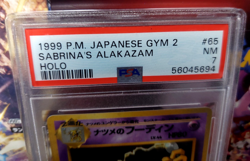 1999 Pokemon Japanese Gym 2 Sabrina's Alakazam Holo #65 PSA 7 NM - Image 2