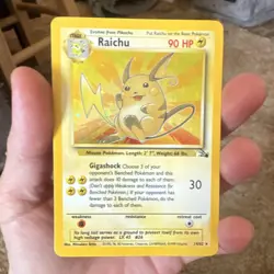 Pokemon TCG Raichu 14/62 Fossil Holo Rare 1st Edition 90 HP EN 1999 - Image 1