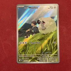 Pokemon TCG Hop's Wooloo 170/159 Sv09: Journey Together IR Holo Card - Image 1