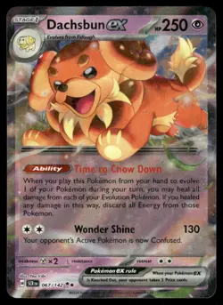 Pokemon Cards Dachsbun ex 67/142 Stellar Crown Double Rare NM - Image 1