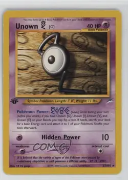 Unown G 1st Ed. Pokemon Neo Destiny #27 2002 - Image 1
