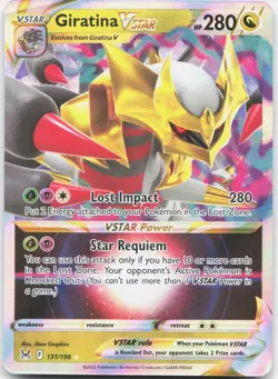 Giratina VSTAR 131/196 Holo VSTAR Rare Lost Origin Pokemon Holo Near Mint - Image 1