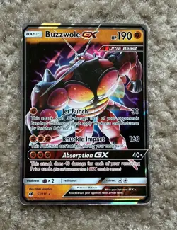 Buzzwole GX 57/111 Holo GX Rare Crimson Invasion Pokemon 2017 - Image 1