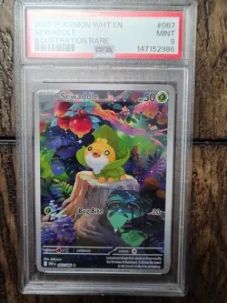 POKEMON WHT EN-WHITE FLARE ILLUSTRATION RARE #087 - SEWADDLE 087/086 - PSA 9 - Image 1