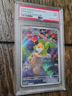 POKEMON WHT EN-WHITE FLARE ILLUSTRATION RARE #087 - SEWADDLE 087/086 - PSA 9 - Image 3