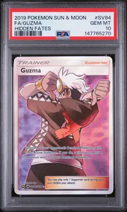 Guzma SV84/SV94 Hidden Fates Pokemon PSA 10 - Image 1