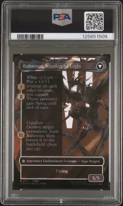 2025 MTG FINAL FANTASY BORDERLESS SURGE FOIL DION, BAHAMUT'S DOMINANT PSA 10 - Image 2