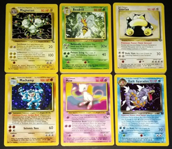 POKEMON BASE JUNGLE FOSSIL LOT + MEW PROMO (8) + HOL0 MACHAMP AND DARK GYARADOS - Image 1