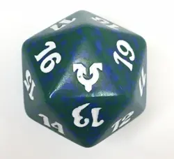 Magic the Gathering MTG d20 Spindown Dice Avacyn Restored Green Blue - Image 1