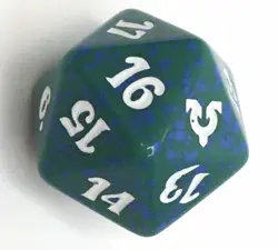 Magic the Gathering MTG d20 Spindown Dice Avacyn Restored Green Blue - Image 2