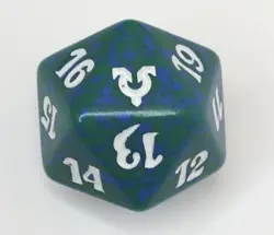 Magic the Gathering MTG d20 Spindown Dice Avacyn Restored Green Blue - Image 3
