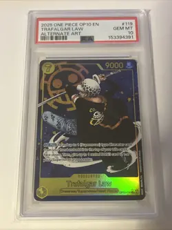 Trafalgar Law PSA 10 One Piece English 2025 OP10-119 Alternate Art Royal Blood - Image 1