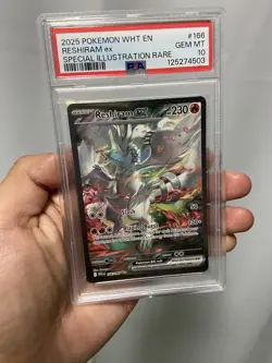 2025 POKEMON WHT EN-WHITE FLARE SPECIAL ILLUSTRATION RARE RESHIRAM EX PSA 10 - Image 1