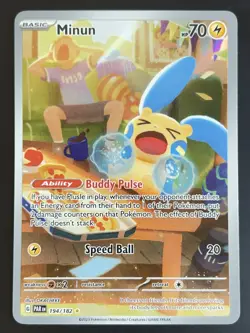 Minun 194/182 Illustration Rare Pokemon TCG Scarlet & Violet Paradox Rift - Image 1