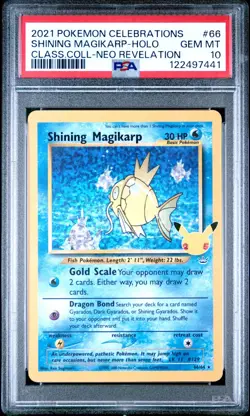 PSA 10 SHINING MAGIKARP 66 CELEBRATIONS CLASSIC COLLECTION POKEMON GEM MINT - Image 1