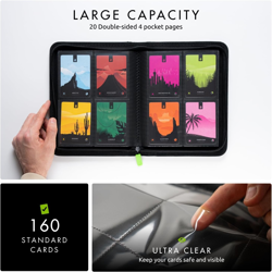 Vault X 4 Pocket Trading Card Zip Binder, 160 Cards, Premium Exo-Tec Album Mater - Image 3