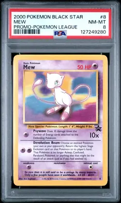Mew 2000 Pokemon Black Star Promo #8 - PSA 8 -280 - Image 1
