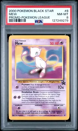 Mew 2000 Pokemon Black Star Promo #8 - PSA 8 -279 - Image 1