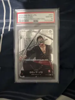 PSA 10 2022 ONE PIECE JAPANESE 25TH ANNIVERSARY PREMIUM CARD 001 RORONOA ZORO - Image 1
